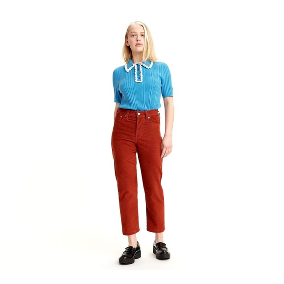 Levi's Denim - Levi’s Wedgie Straight Leg Corduroy Jean Women’s Size 29 Ankle Length Brown Rust